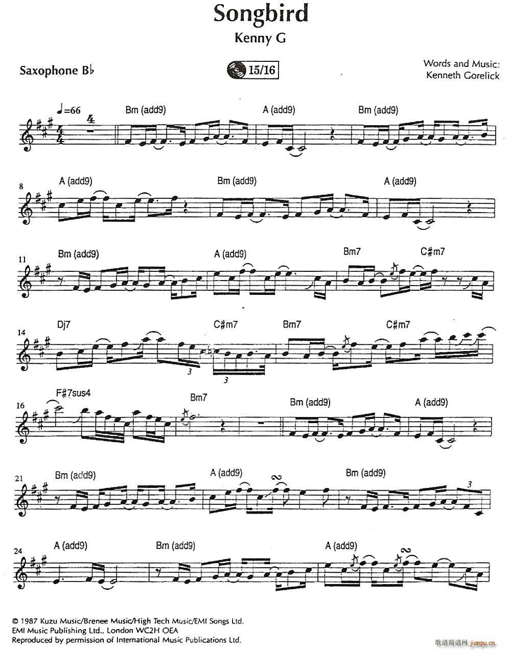 Songbird(八字歌谱)1