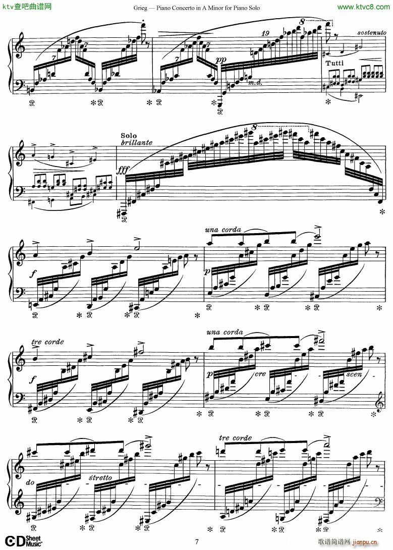 Grieg Piano Concerto solo arr 2 byGrieg(钢琴谱)7