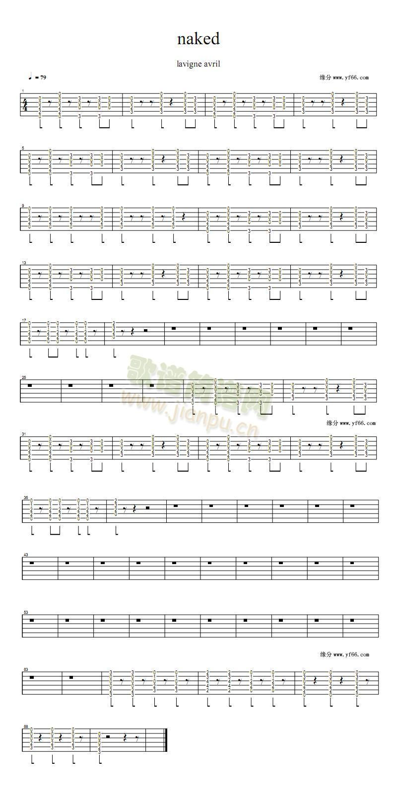 naked(吉他谱)1