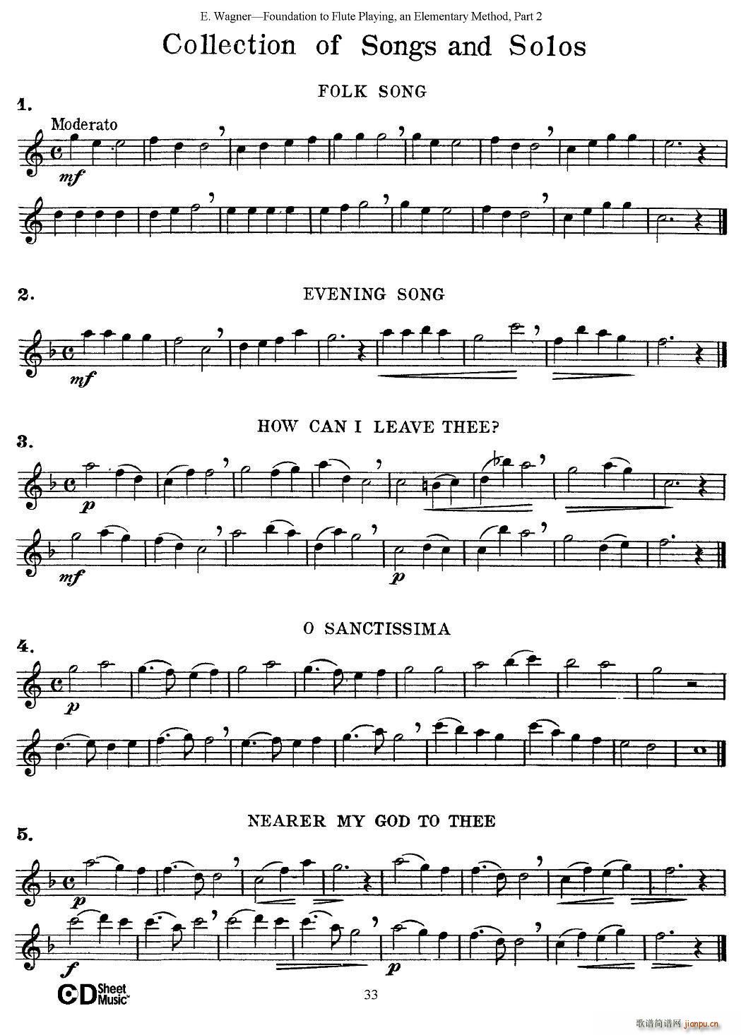 长笛演奏基础教程练习 Collection of Songs and solos 长笛(笛箫谱)1