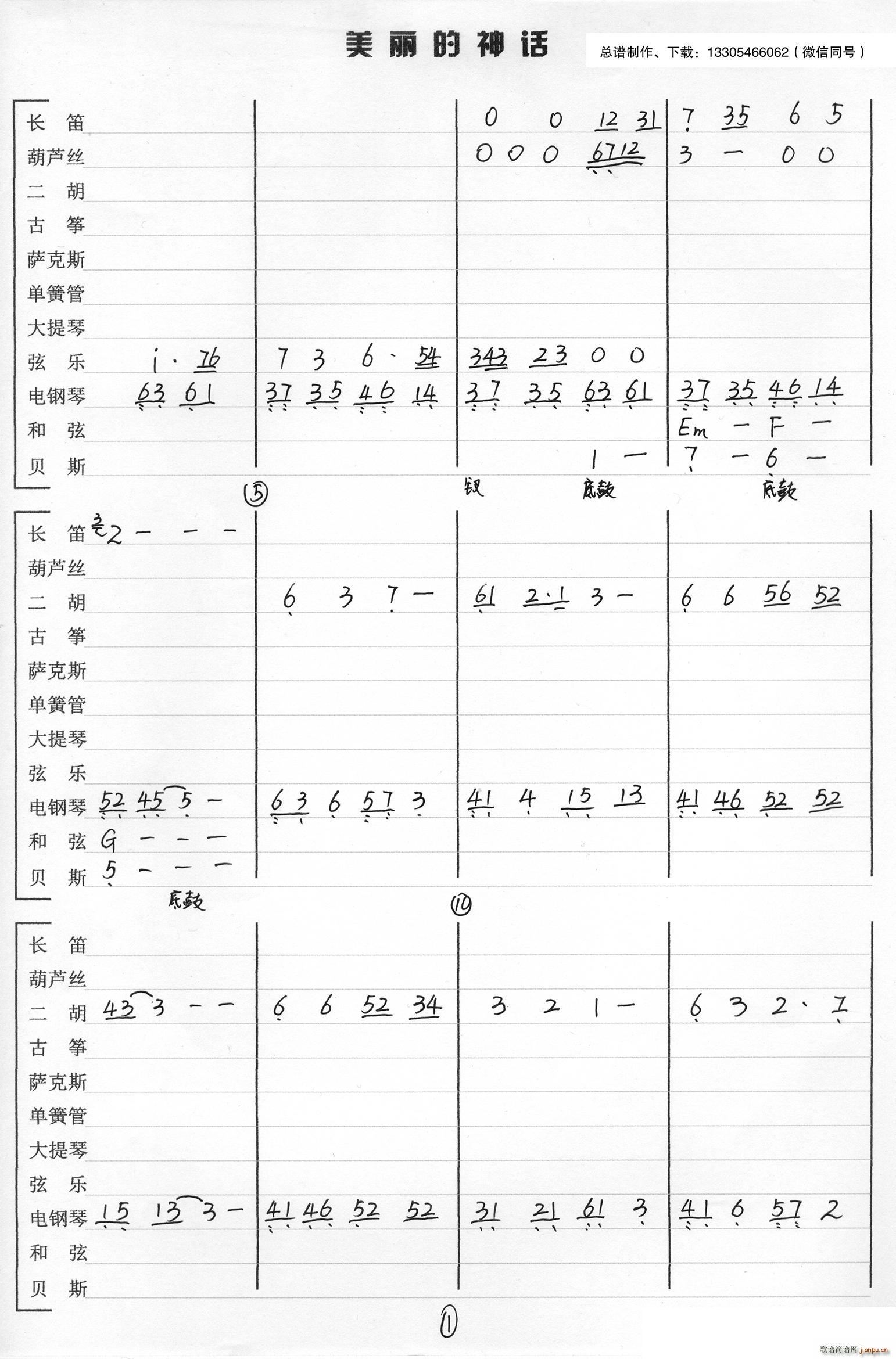 美丽的神话 乐队(总谱)1