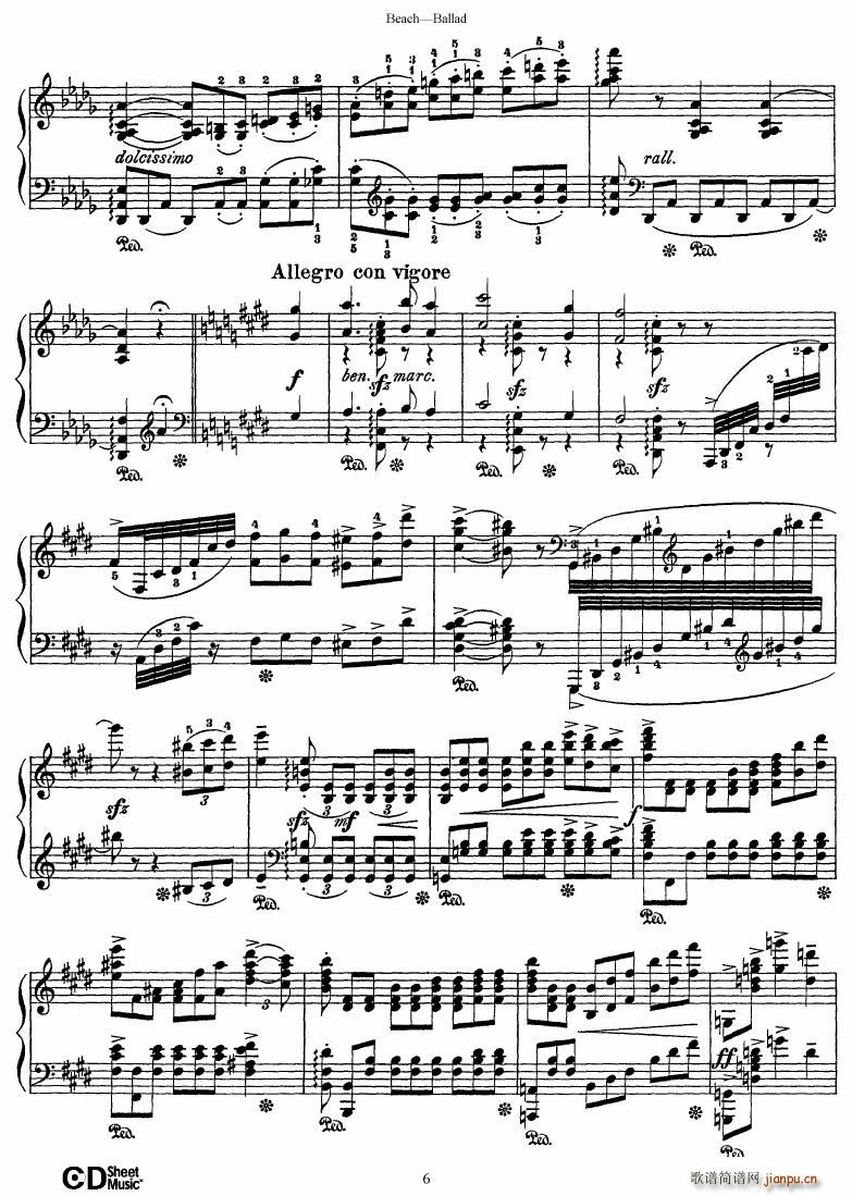 Beach Ballad in D flat major(钢琴谱)6