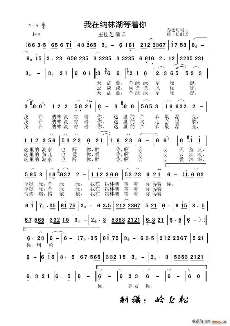 我在纳林湖等着你草原歌曲(十字及以上)1