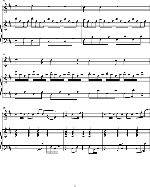 小情歌(钢琴谱)5