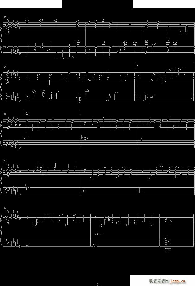 雪之梦 原版 降B调(钢琴谱)3