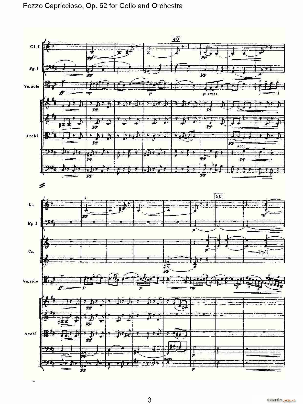 Pezzo Capriccioso, Op.62(大提琴谱)3