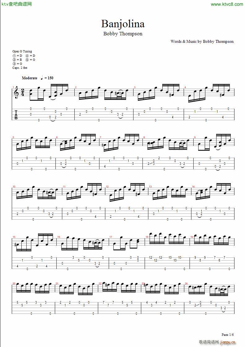 Banjolina(吉他谱)1