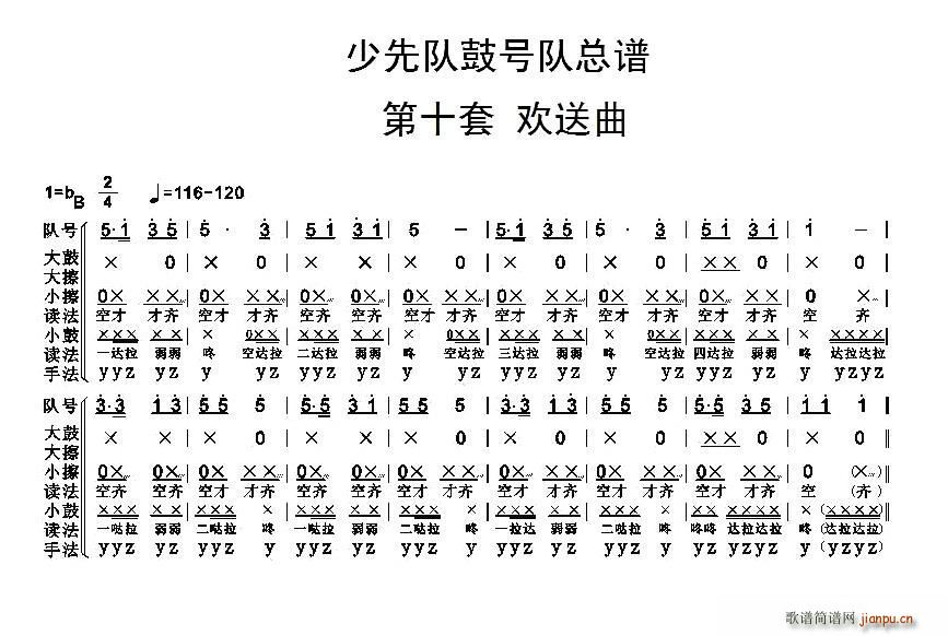 中国少年先锋队鼓号队 第十套 欢送曲(总谱)1
