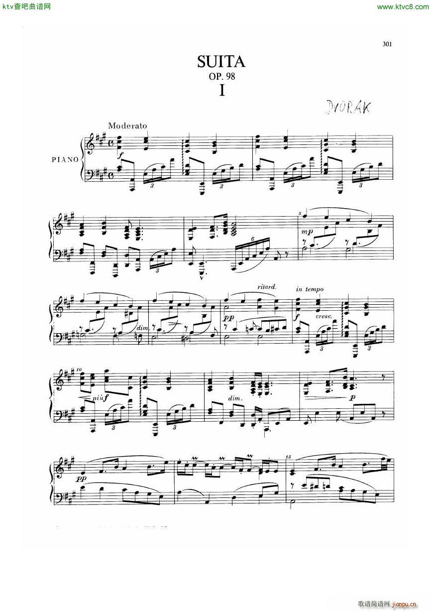 Dvorak 098 Suite(钢琴谱)1