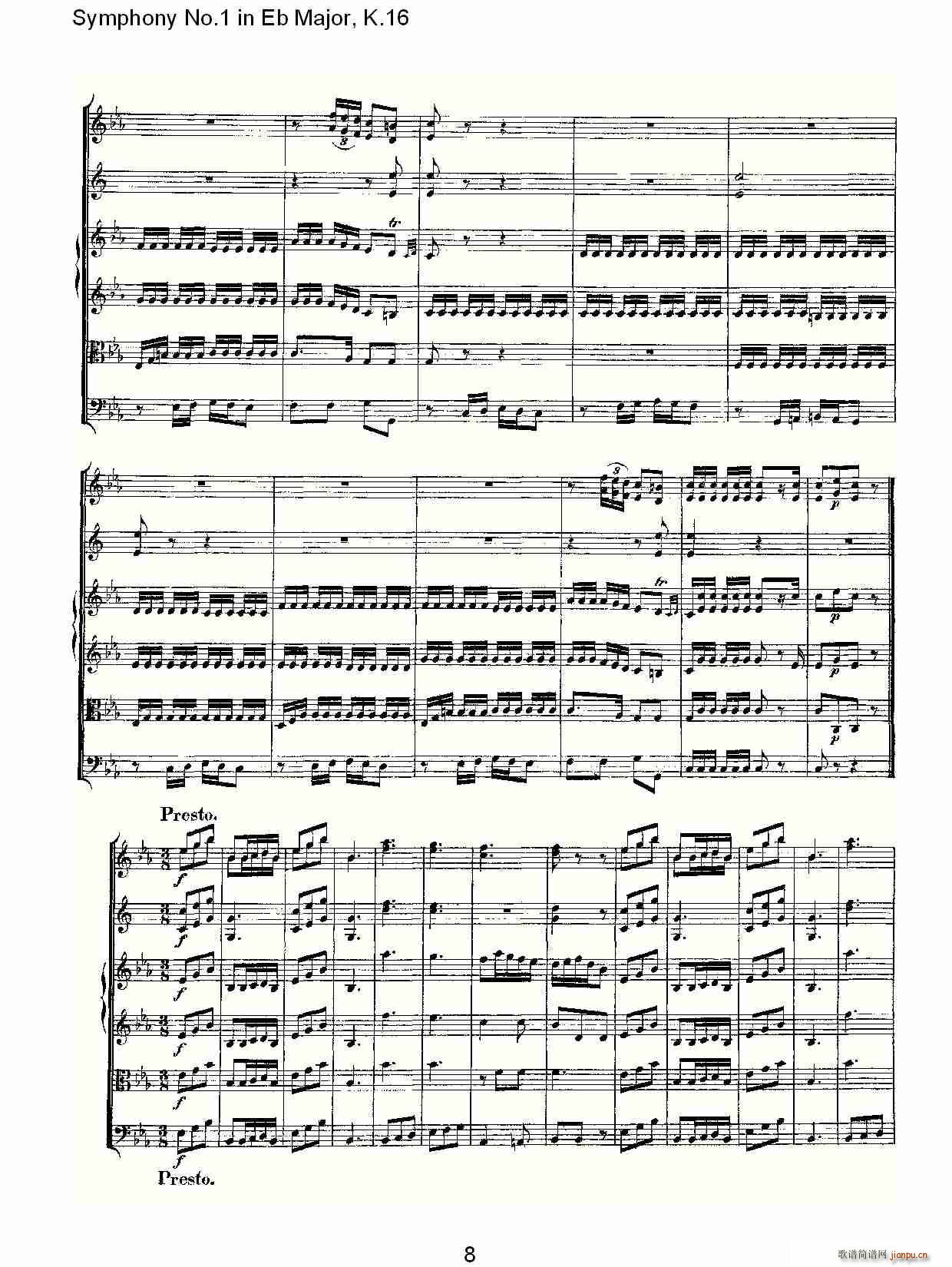 Symphony No.1 in Eb Major，K.16(十字及以上)8