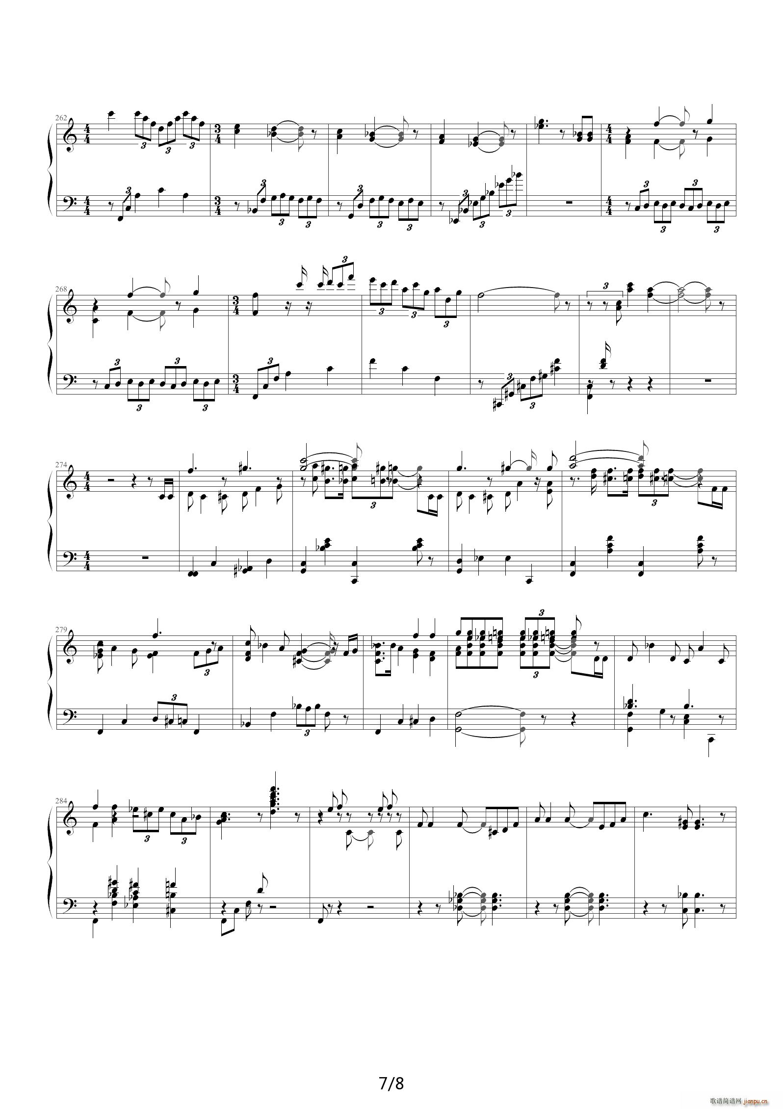 生日快乐变奏曲 C调(钢琴谱)7