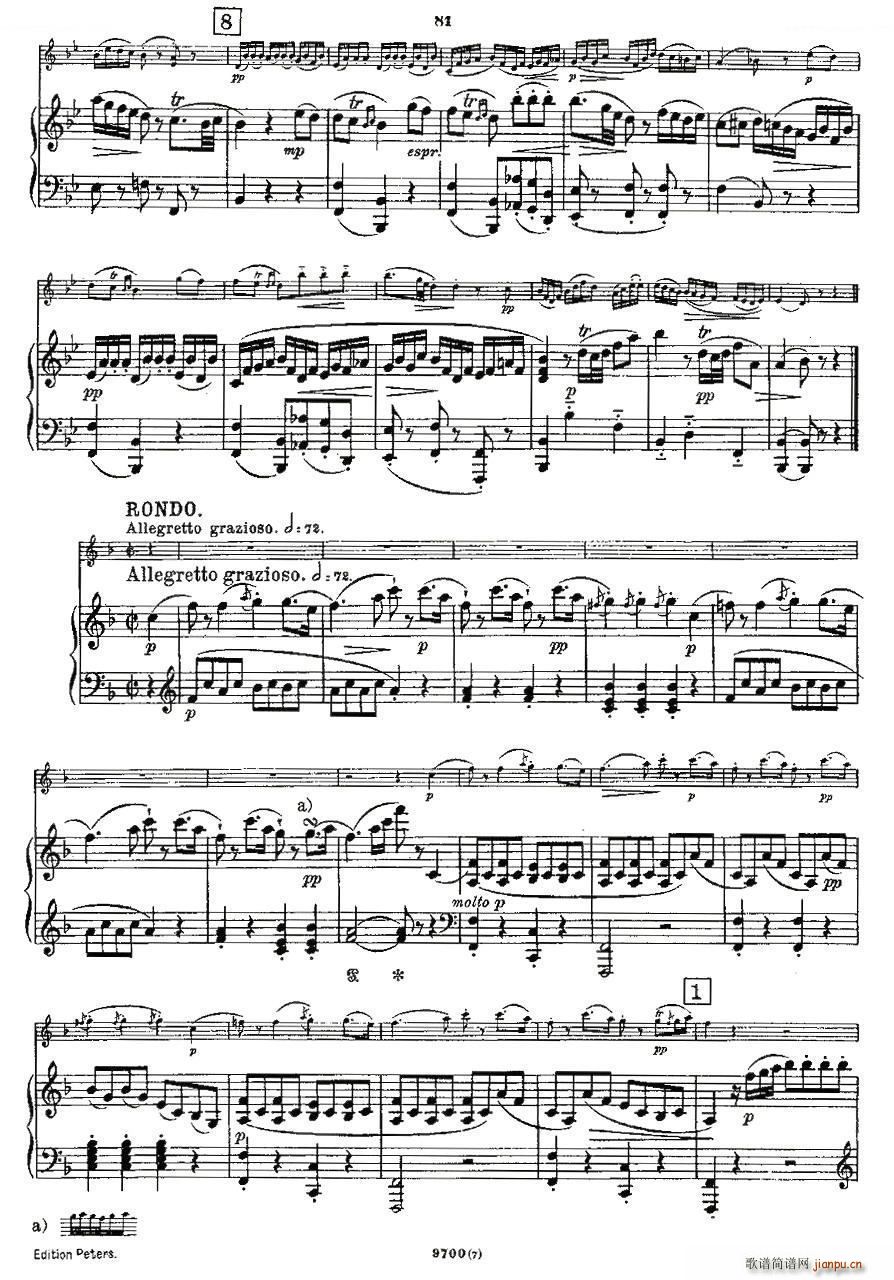 Mozart Violin Sonata No 7 KV 376 第七小提琴奏鸣曲(小提琴谱)10