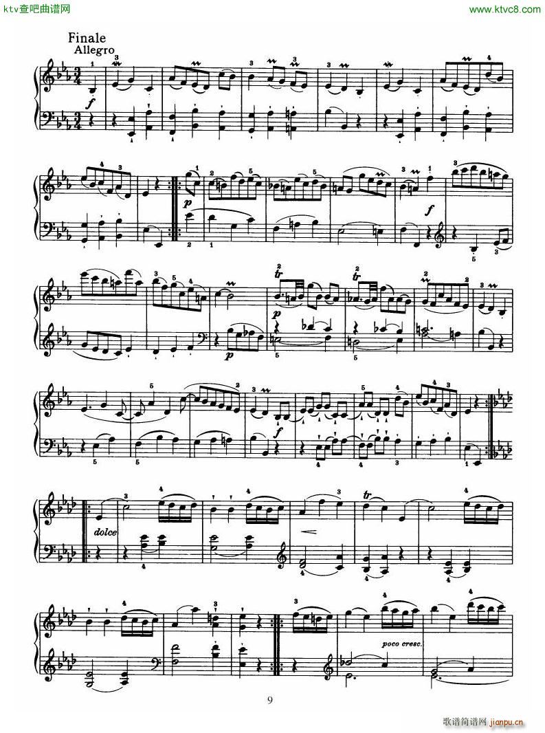 Haydn Piano Sonata No 38 In Eb(钢琴谱)9