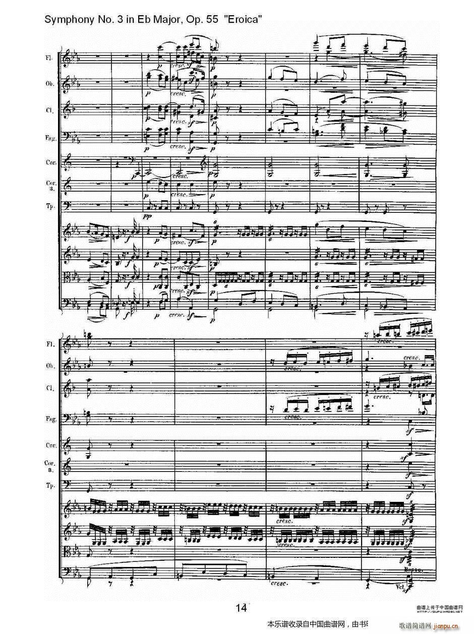 英雄交响曲 又名 降E大调第三交响曲 第二乐 乐器谱(十字及以上)15