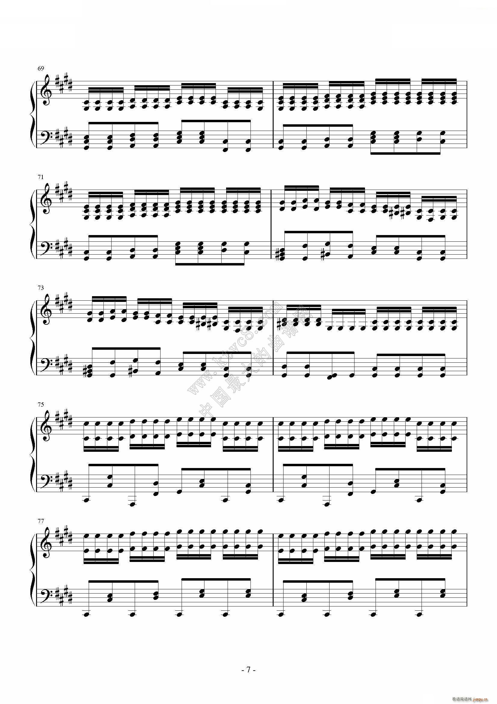两只老虎变奏曲(钢琴谱)7