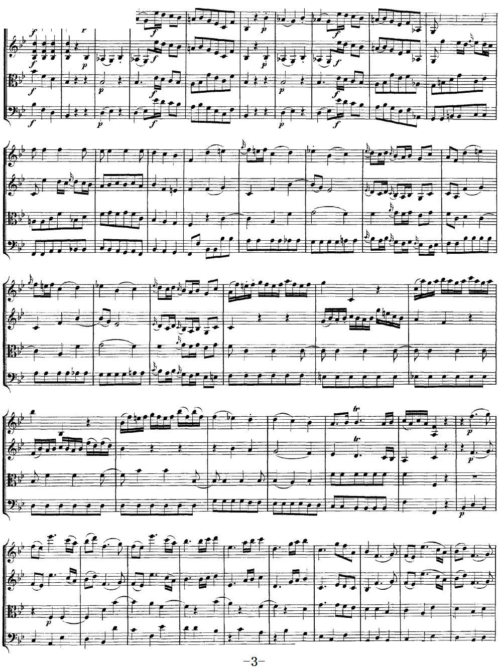 Mozart Quartet No 12 in Bb Major K 172(总谱)3