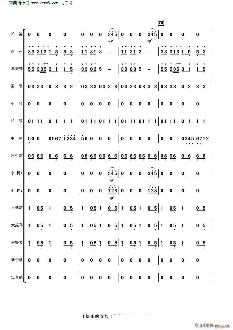 快乐的女战士 管弦乐(总谱)12