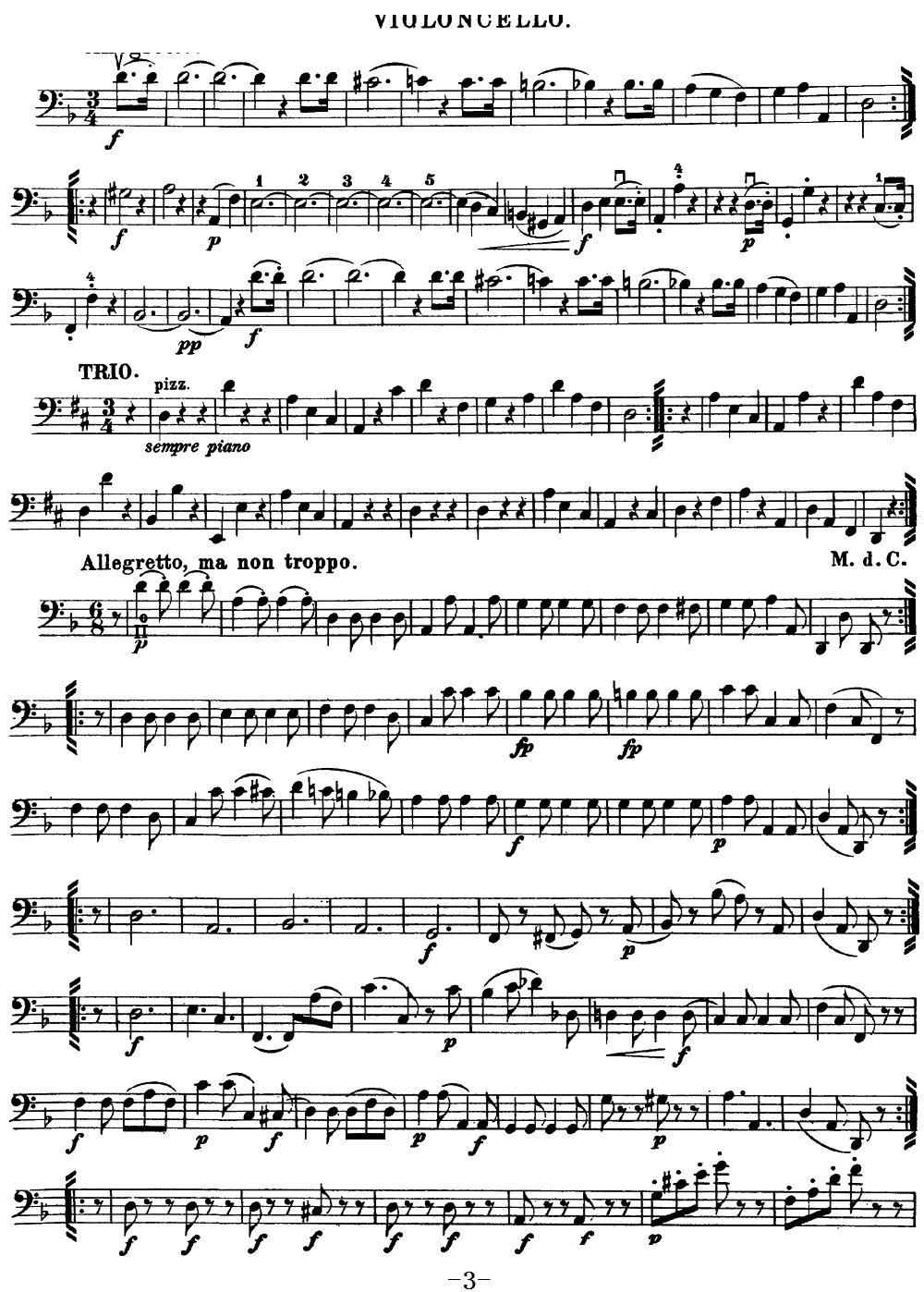 Mozart Quartet No 15 in D Minor K 421 Cello(十字及以上)3