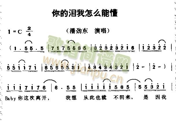 你的泪我怎么能懂(八字歌谱)1