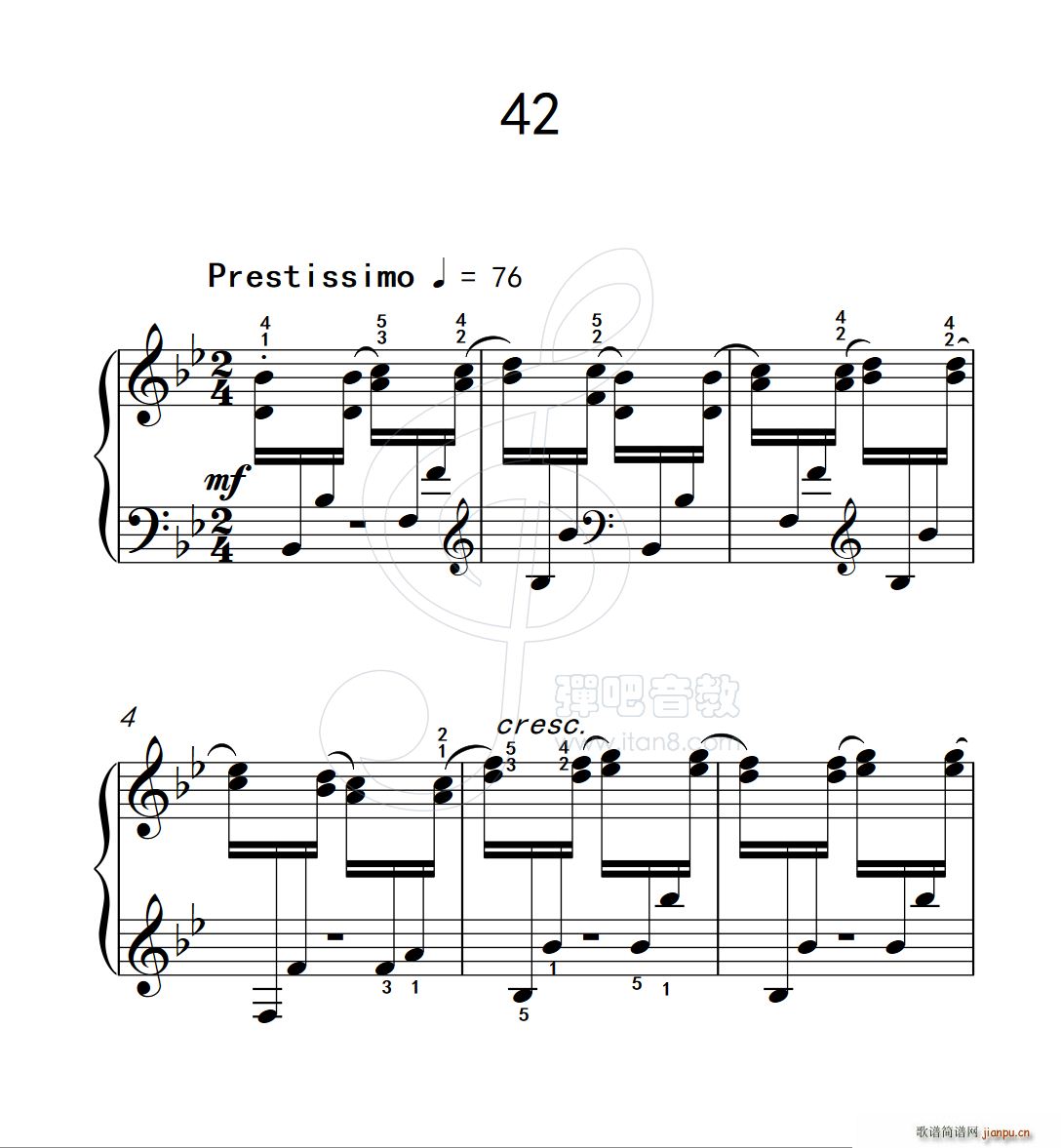 练习曲 42 克拉莫钢琴练习曲60首(钢琴谱)1