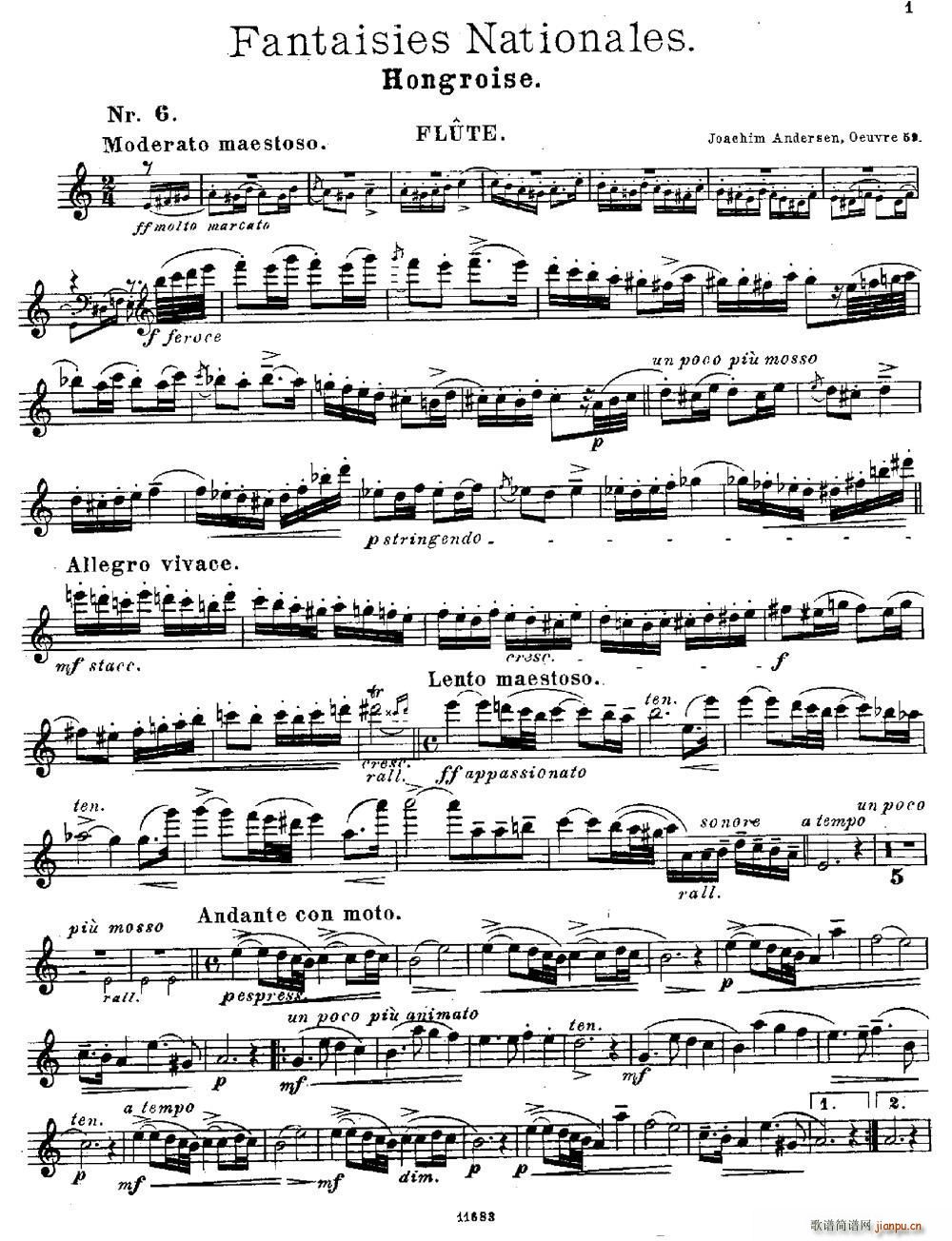 Fantaisies nationales Hongrois Op 59 No 6(笛箫谱)1