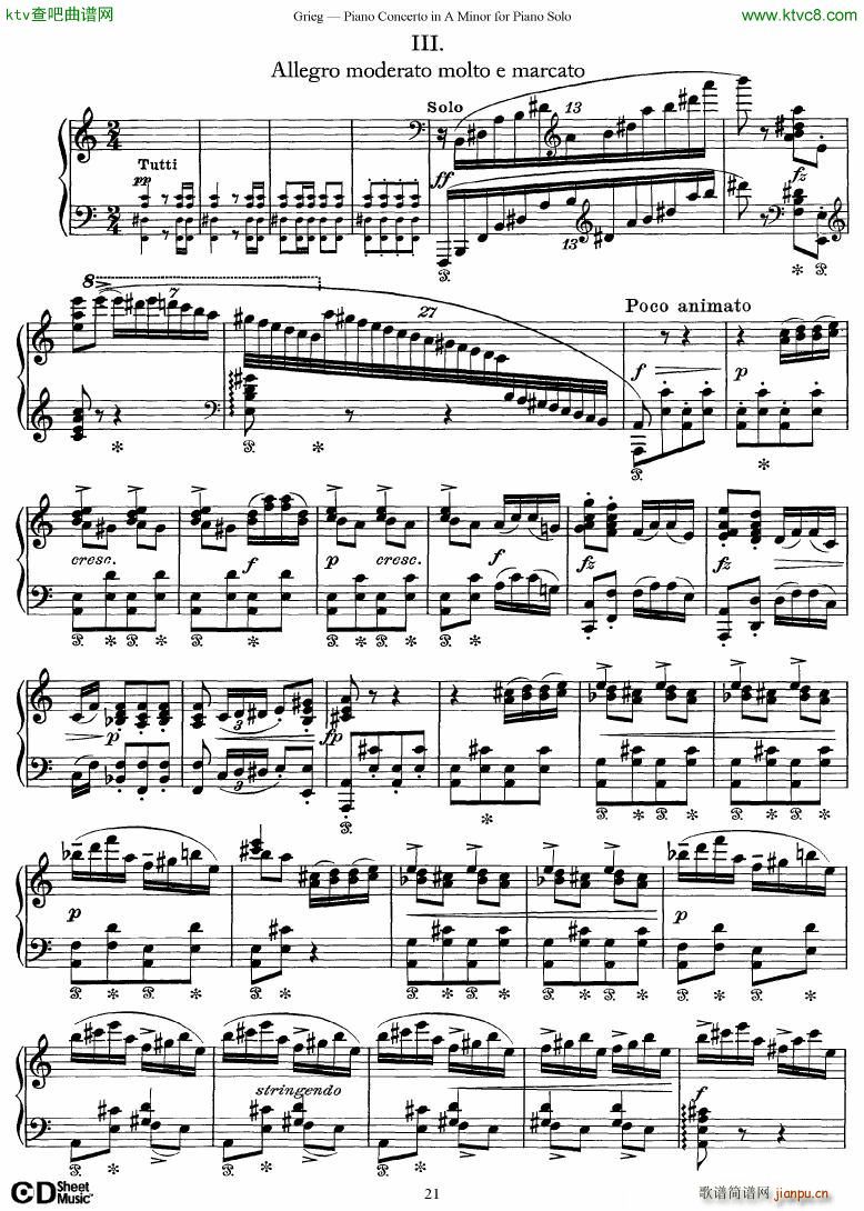 Grieg Piano Concerto solo arr 2 byGrieg(钢琴谱)21