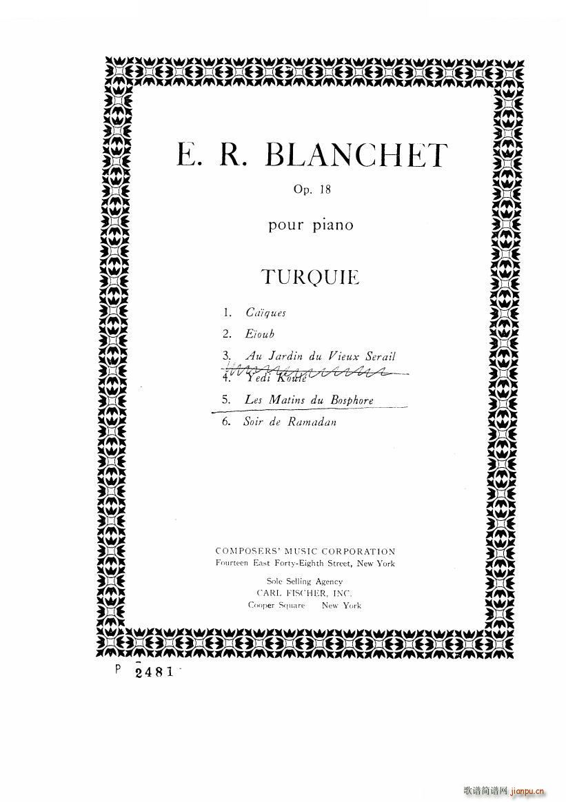 Blanchet Op 18 Turquie Op 18 Turquie(十字及以上)24