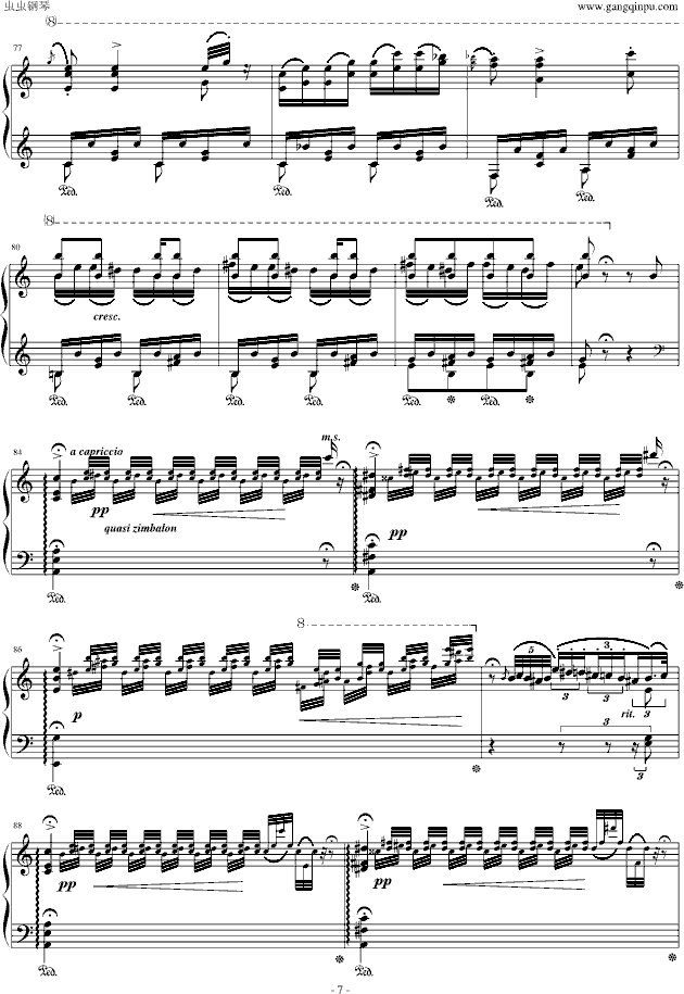 李斯特匈牙利狂想曲第10号 技巧惊人之作！(钢琴谱)7