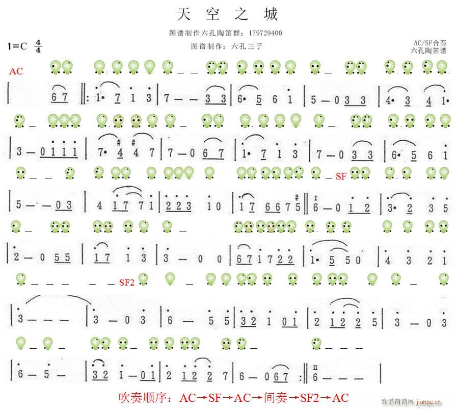 天空之城 六孔(笛箫谱)1