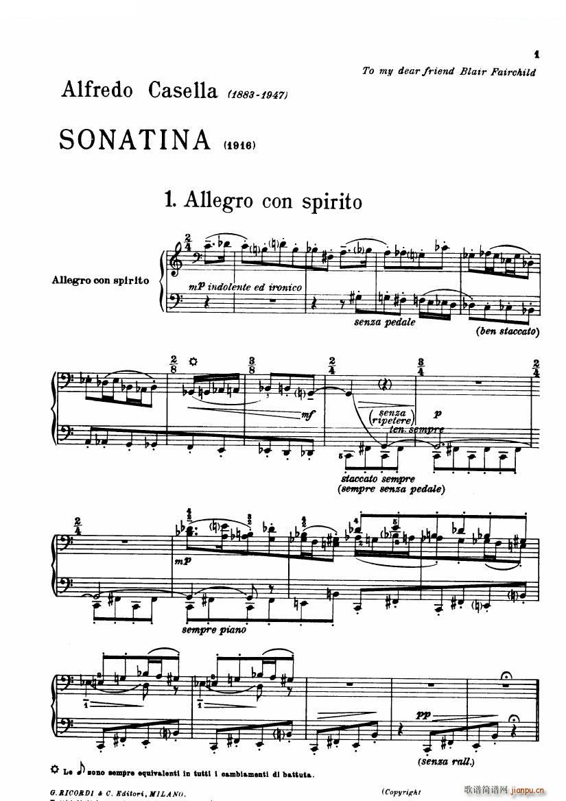 Casella Sonatina piano Sonatina piano(十字及以上)1