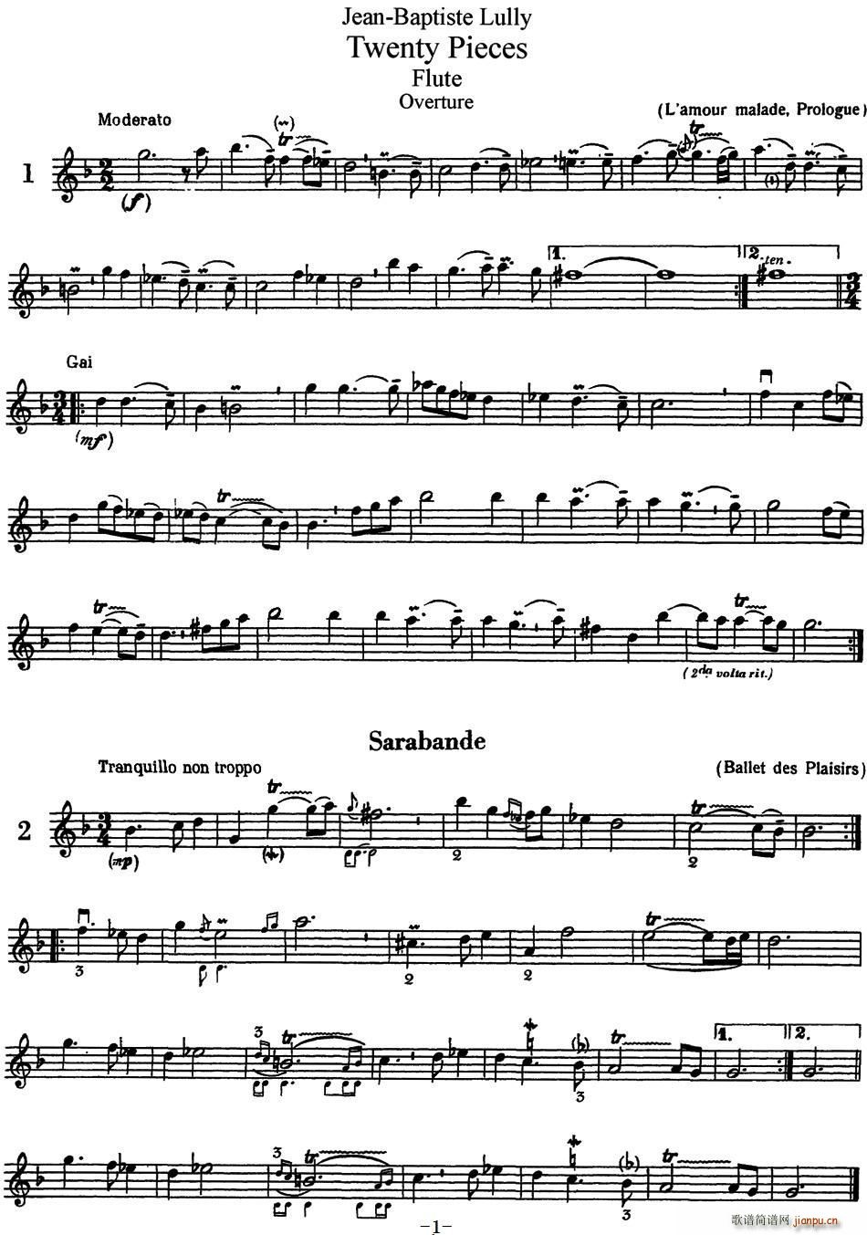 卢黎20首长笛附带钢琴伴奏曲(钢琴谱)1