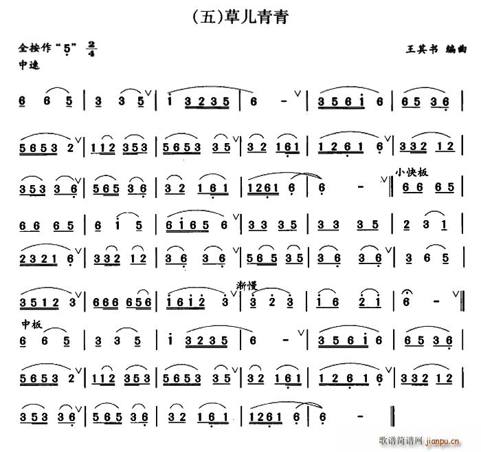 草儿青青(笛箫谱)1