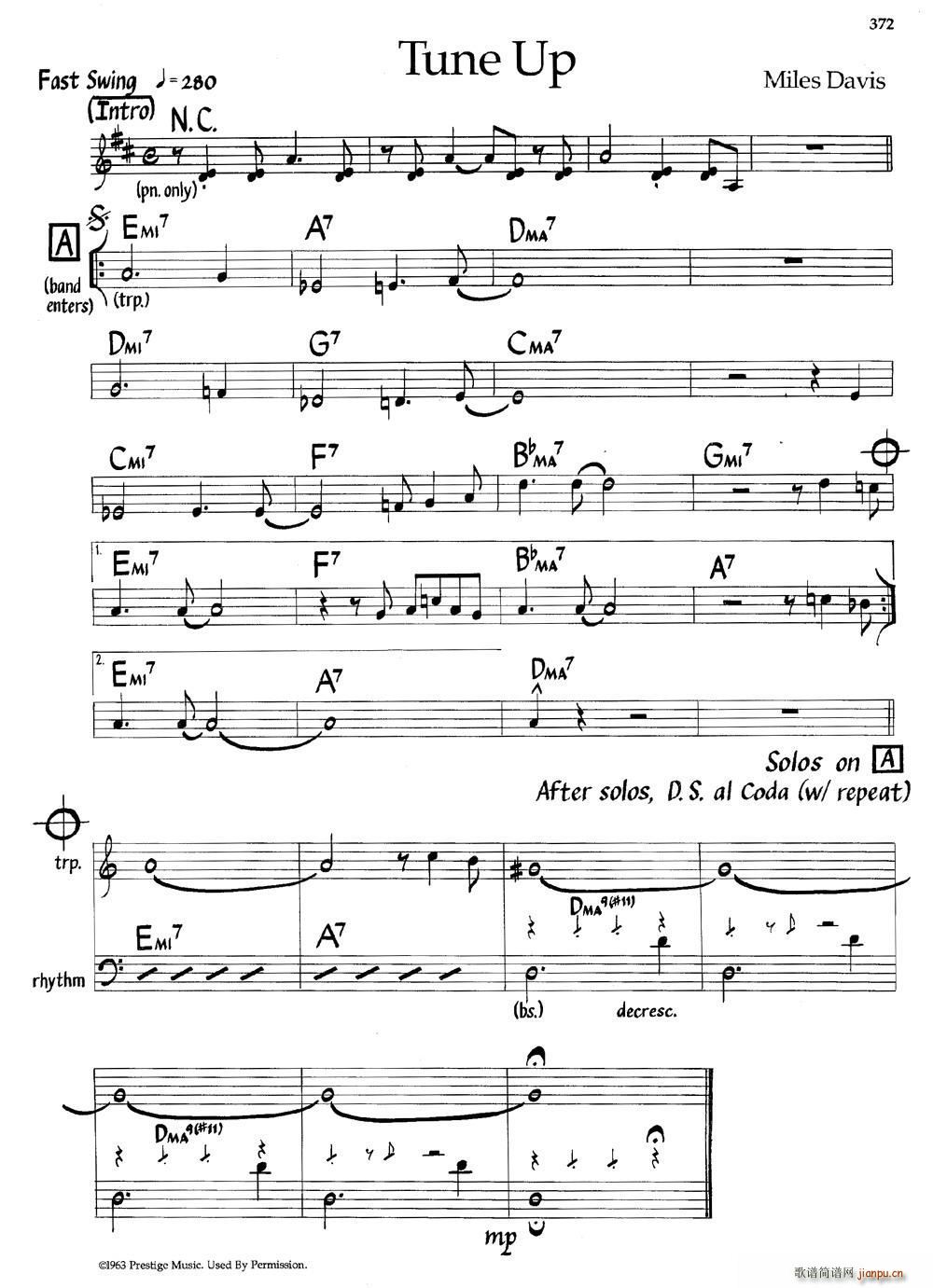 Tune Up 爵士钢琴曲(钢琴谱)1