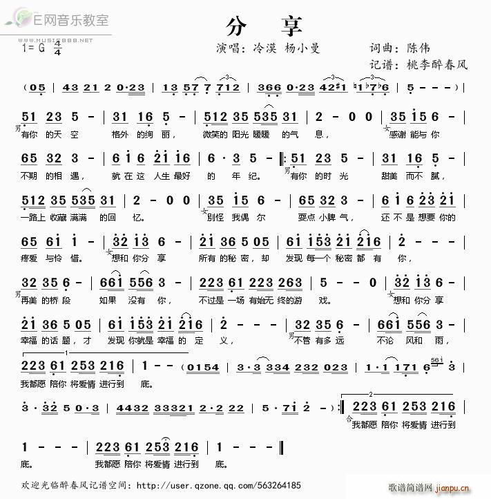 分享 杨小曼(六字歌谱)1