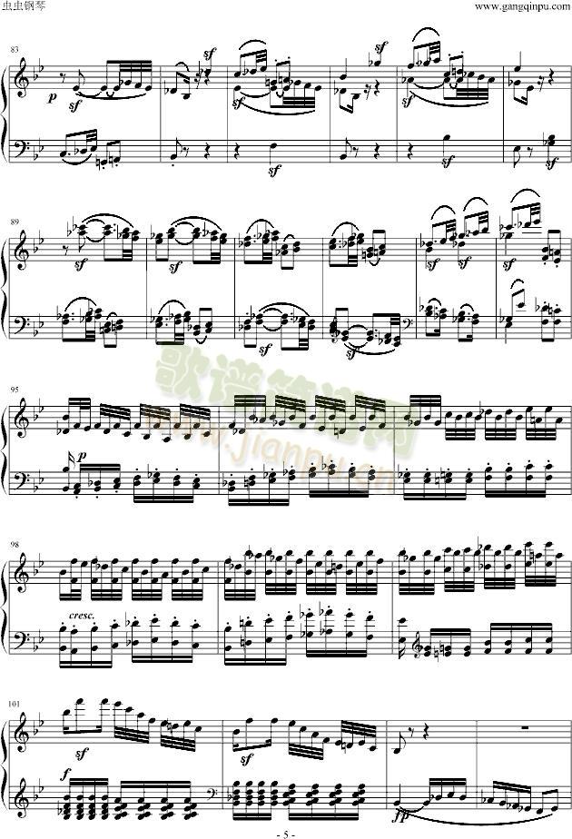 贝多芬降B大调奏鸣曲第四乐章(钢琴谱)5