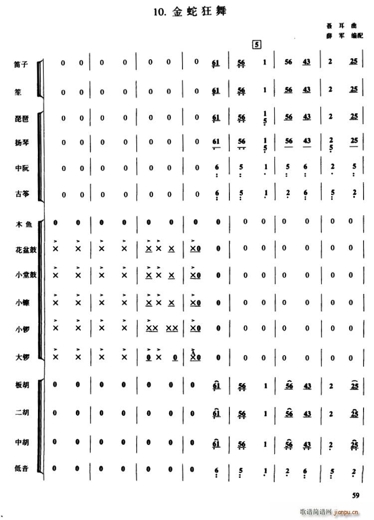 金蛇狂舞 民乐合奏 李恒配器 薛军编配版(总谱)1