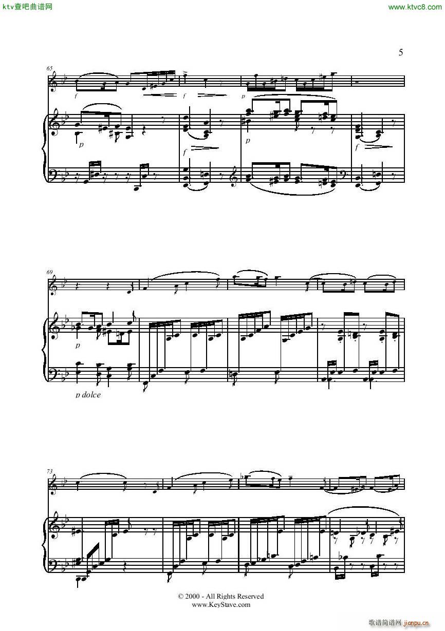 Gabriel Fauré 1845 1924 Sicilienne Flute Piano(钢琴谱)5