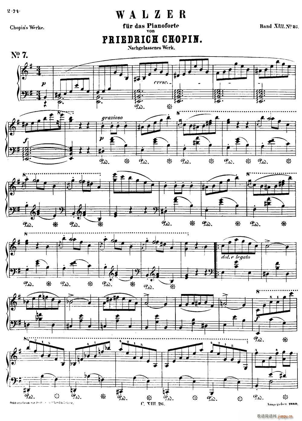 e小调圆舞曲 肖邦遗作(钢琴谱)1