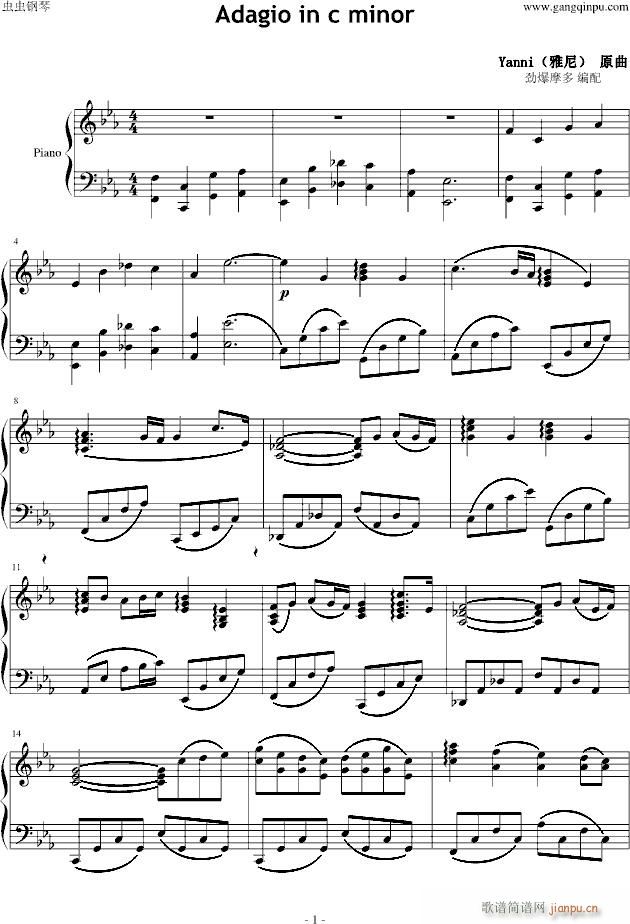 Adagio in c minor(钢琴谱)1