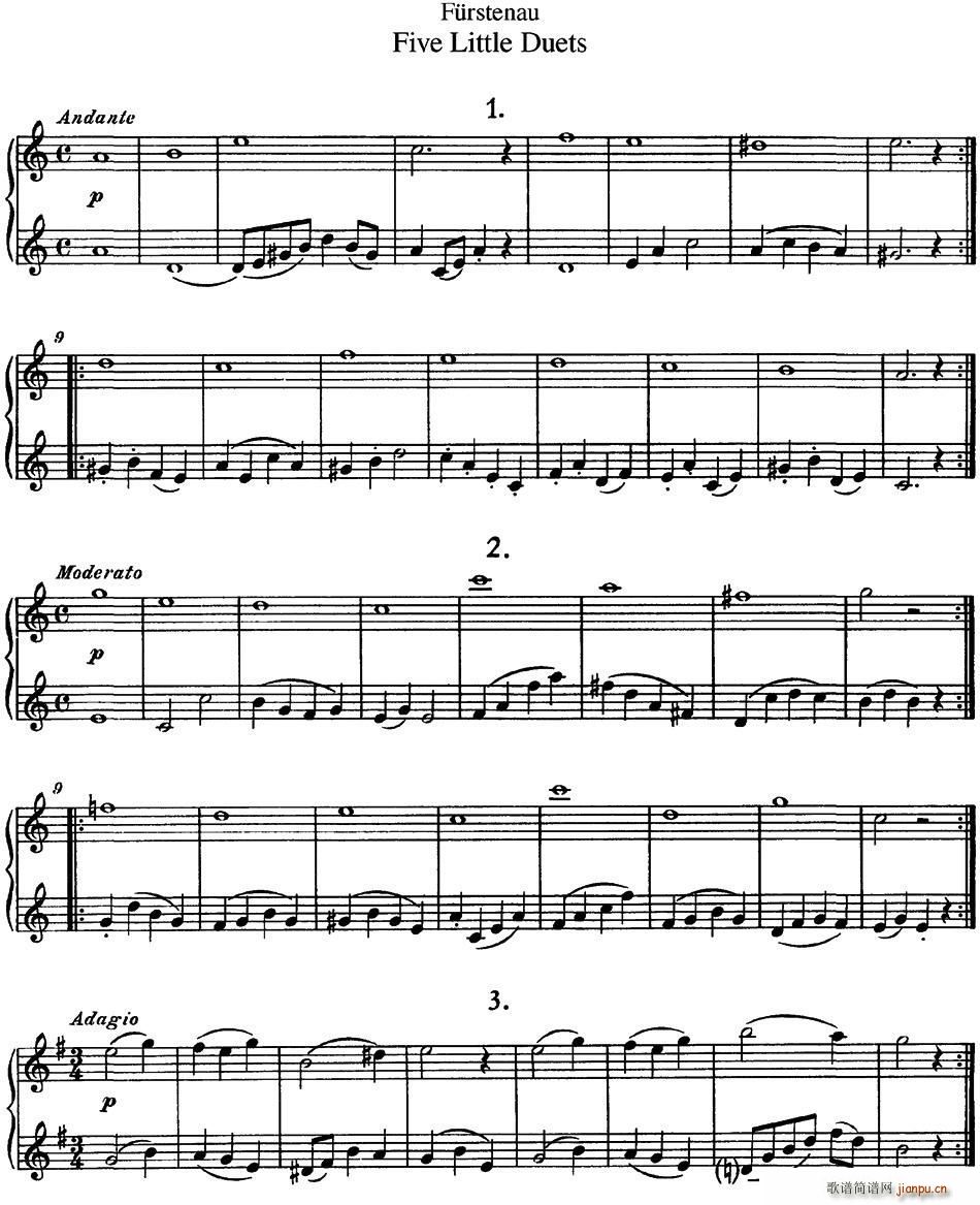 福斯特劳长笛重奏5小段(笛箫谱)1