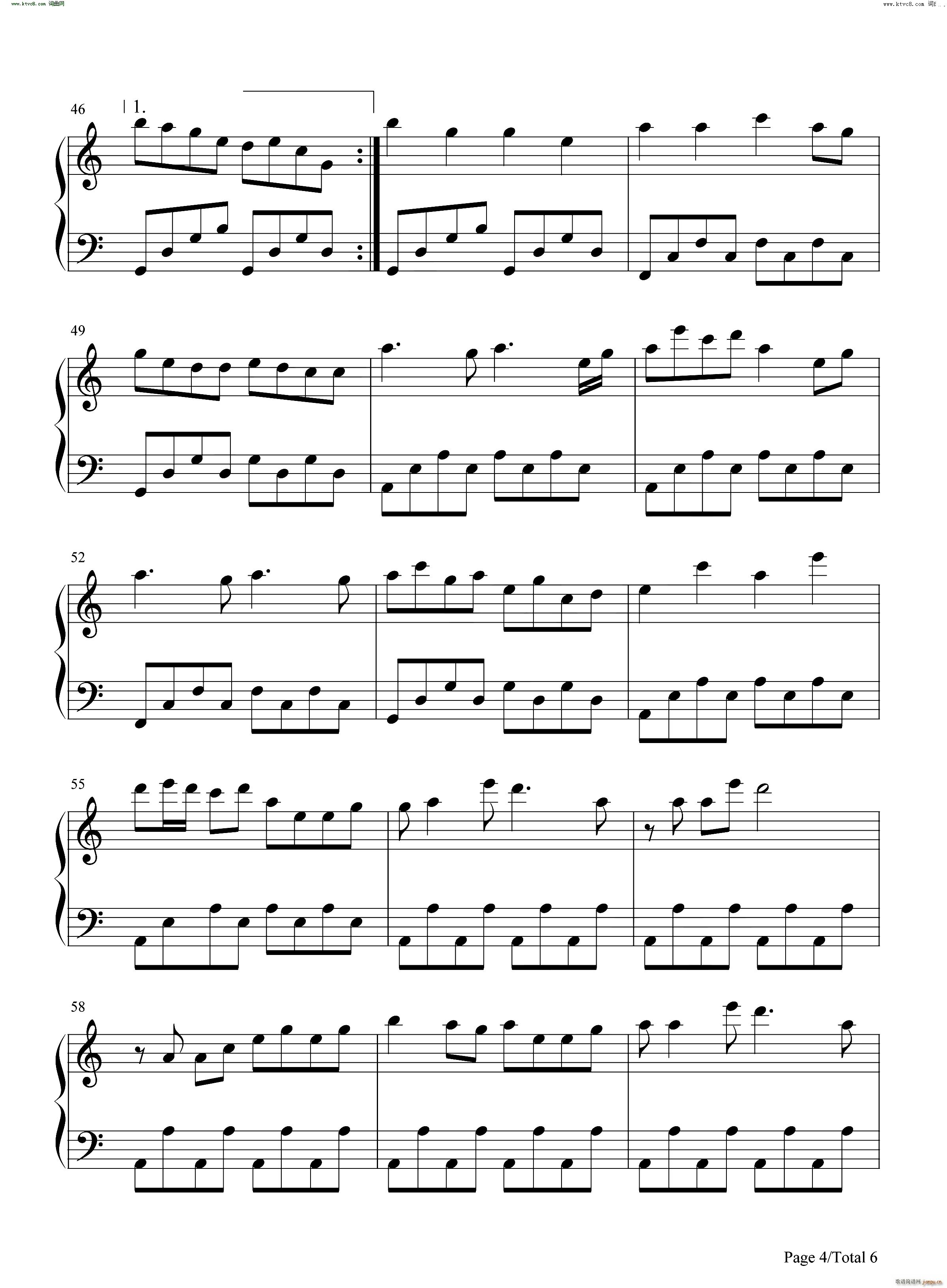 极乐净土 極楽浄土C调简单版(钢琴谱)5