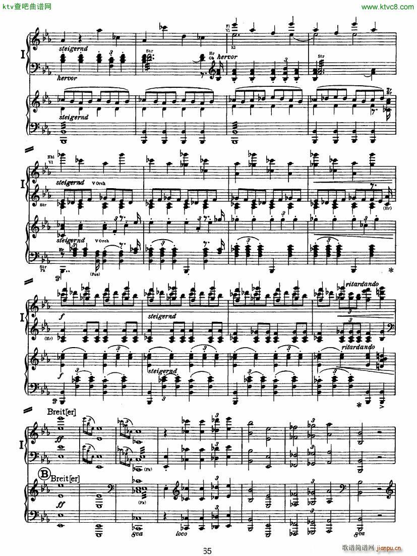 Bruckner Symphony No 4 4 hands arr 二(钢琴谱)14