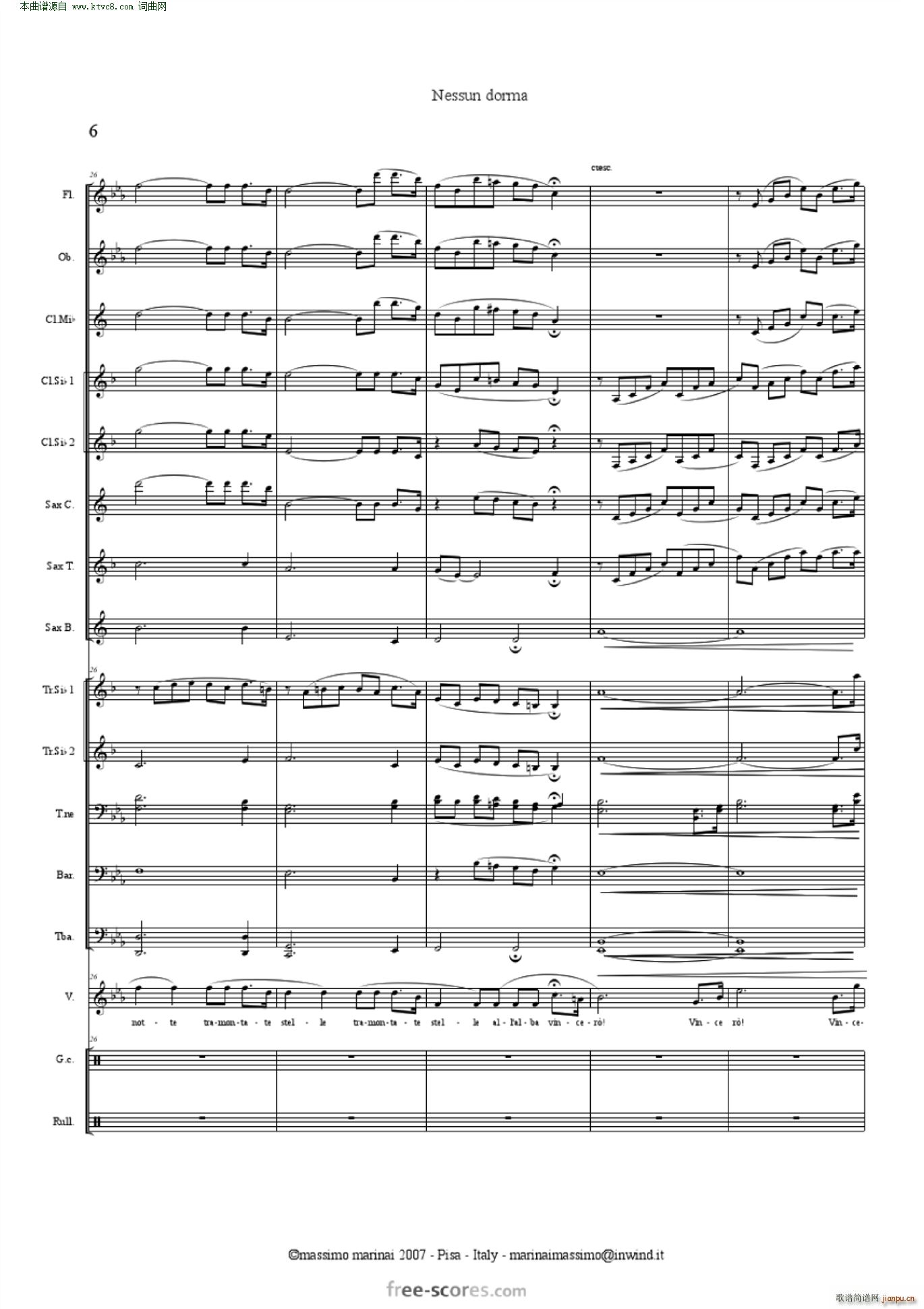 NessunDorma今夜无人入睡 管弦乐 含各声部(总谱)7