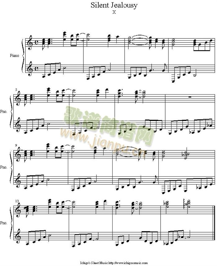 silent_jealousy(钢琴谱)1
