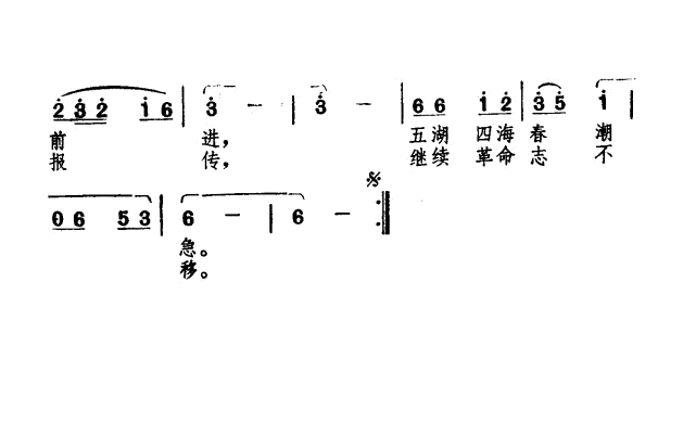 江山万代飘红旗(七字歌谱)3