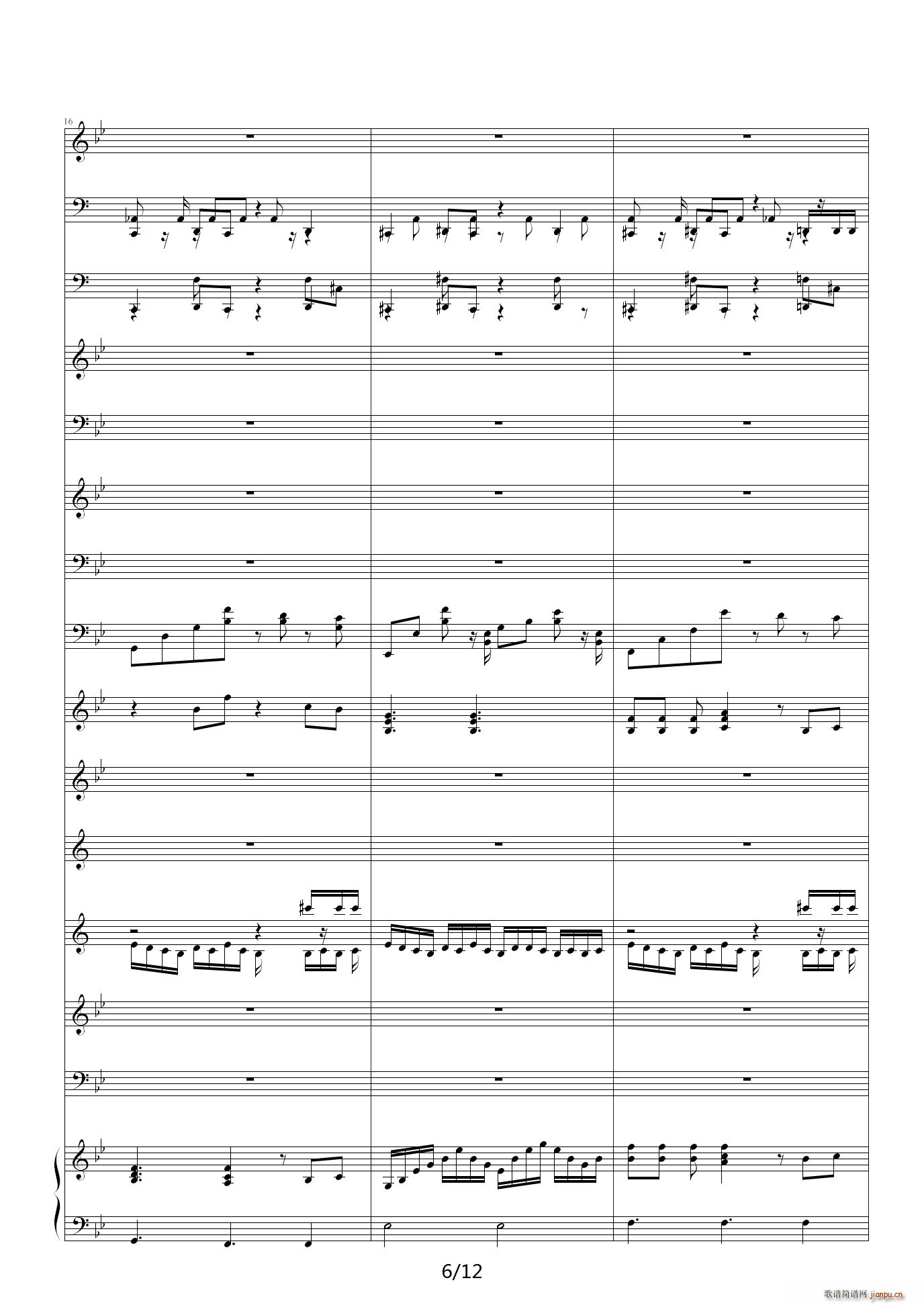 R B蛋糕 降B调(钢琴谱)6