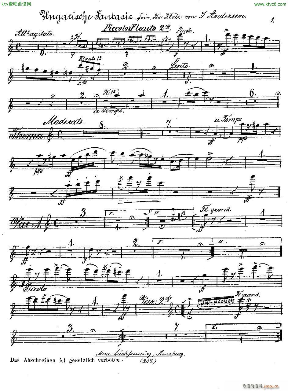 Andersen op 2 Ungarische Fantasie orch parts(钢琴谱)24