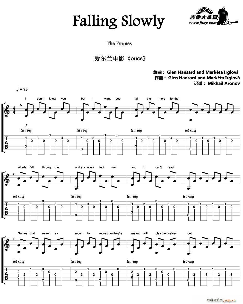 Falling Slowly(吉他谱)1