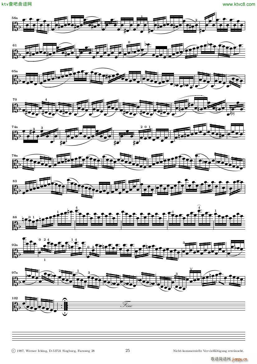 Bach JS BWV 1005 Sonata for Solo Violin in C(钢琴谱)25