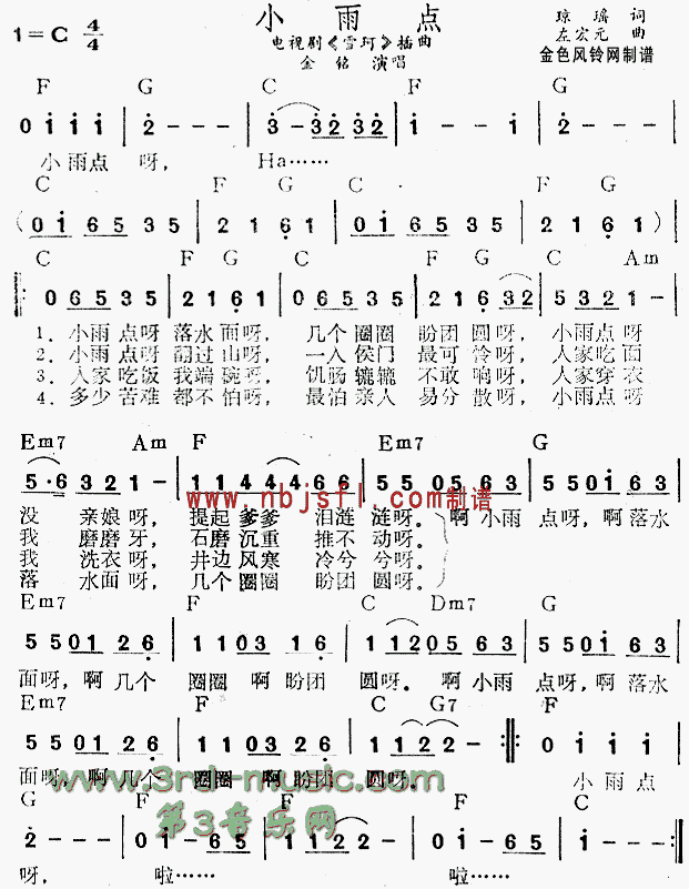 小雨点(吉他谱)1